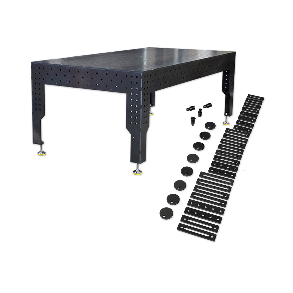 3D Schweißtisch PREMIUM D16 | 2400x1200x200x12mm + 36-tlg. Werkzeug-Set – Ihre Profi-Lösung für Präzision und Stabilität