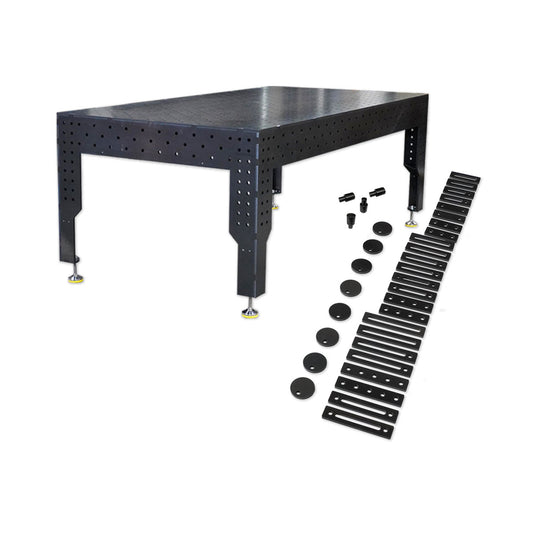 3D Schweißtisch PREMIUM D16 | 2400x1200x200x12mm + 36-tlg. Werkzeug-Set – Ihre Profi-Lösung für Präzision und Stabilität
