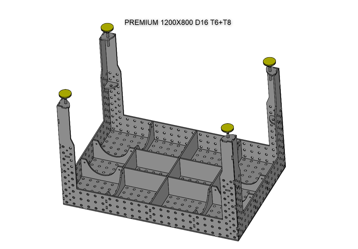 3D Schweißtisch PREMIUM D16 | 1200x800x150x6mm