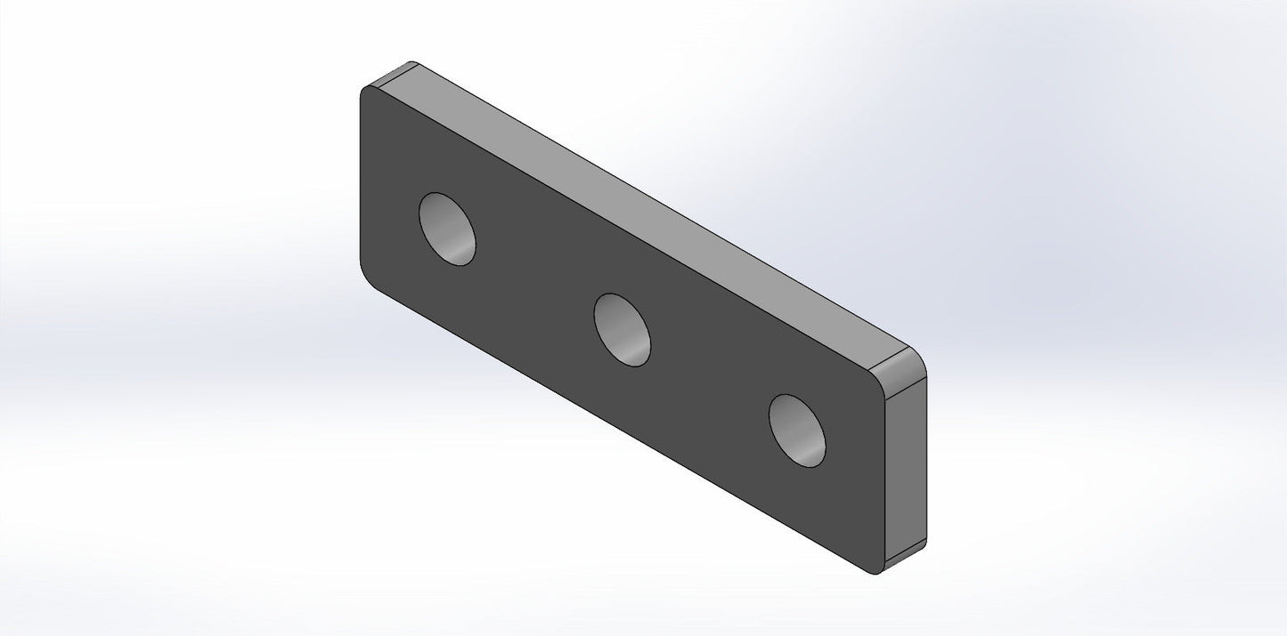 Universalanschlag Premium - 3x Rundloch - 150x50x12mm