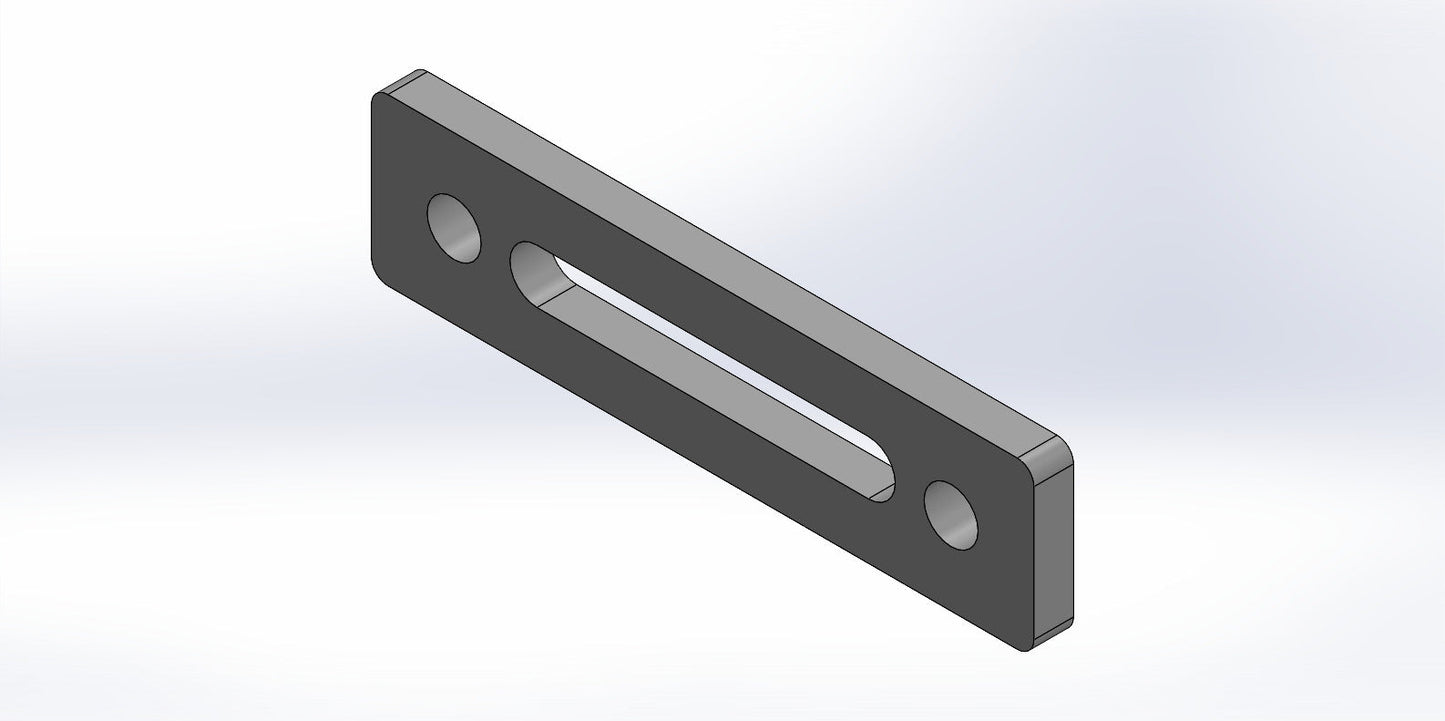 Universalanschlag Premium - 2x Rundloch + 1x Langloch - 200x50x12mm