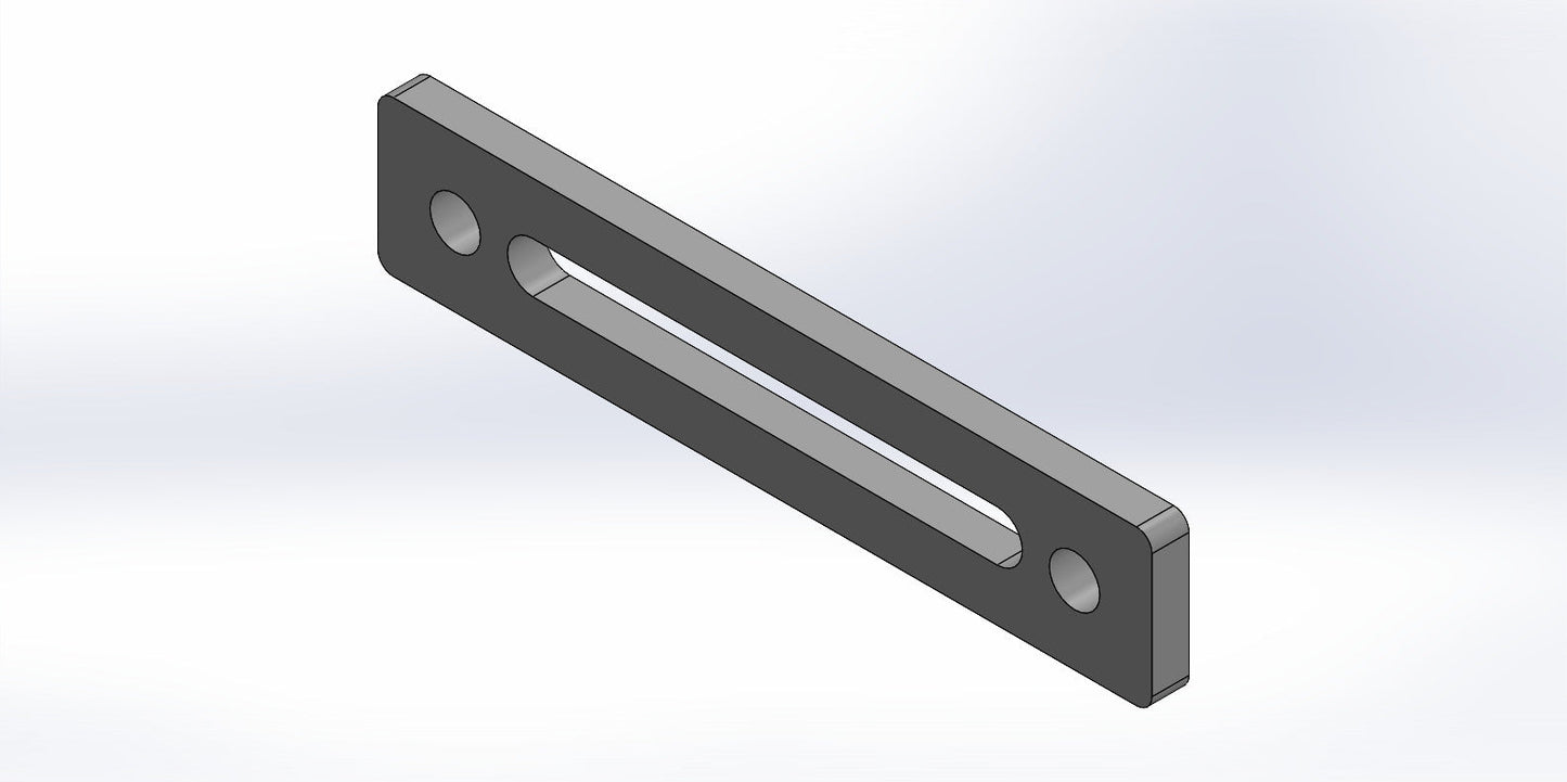 Universalanschlag Premium - 2x Rundloch + 1x Langloch 250x50x12mm
