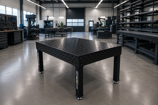 Schweißtisch 1500×1000 System 28 – PROFI 3D | Platte 25 mm plasmanitriert inkl. 40-tlg. PROFI Spannset