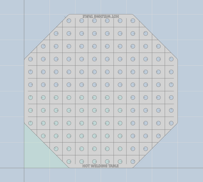 Achtkant Lochplatte D16 600 mm 8 mm – kompakte System-16-Arbeitsplatte mit 50x50 Lochraster für präzise Spann- und Schweißanwendungen