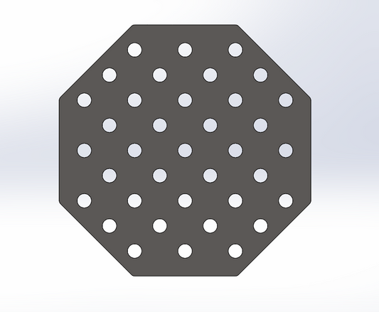 Achtkant Lochplatte D28 12 mm – robuste System-28-Arbeitsplatte für industrielle Schweißtisch- und Spannlösungen