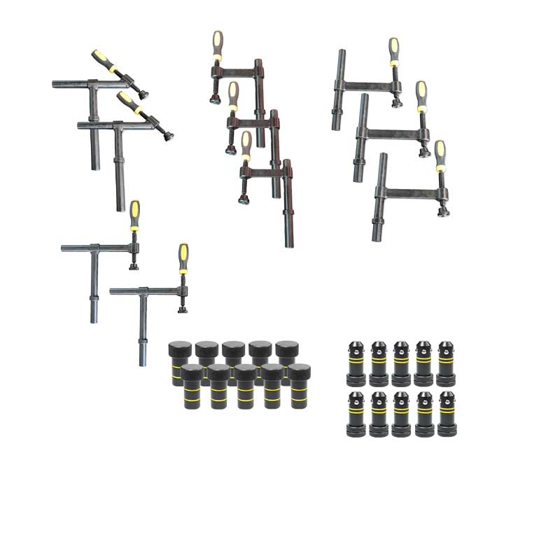 30-teiliges Werkzeug-Set D28 mit Rohrschraubzwingen &amp; Kugelsperrbolzen D28x24mm - ideal für bis zu 24 mm Gesamtmaterialstärke