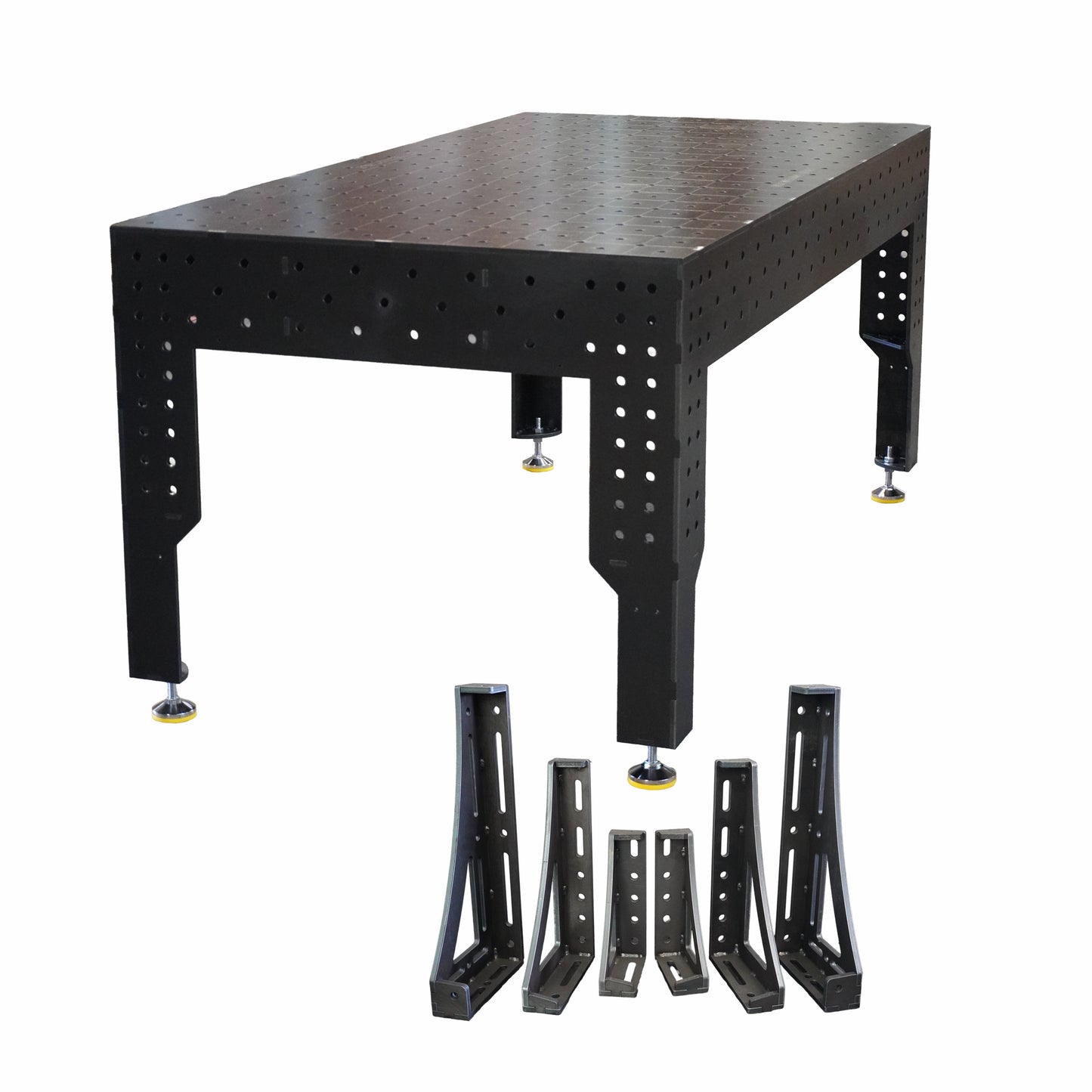 3D Schweißtisch PREMIUM D16 – 2000 × 1000 × 200 mm | 12 mm - Konfigurierbar mit 6-tlg. Spannwinkel-Set D16 300,450 und 600 mm