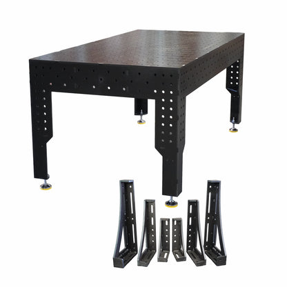 3D Schweißtisch PREMIUM D16 – 2000 × 1000 × 200 mm | 12 mm - Konfigurierbar mit 6-tlg. Spannwinkel-Set D16 300,450 und 600 mm