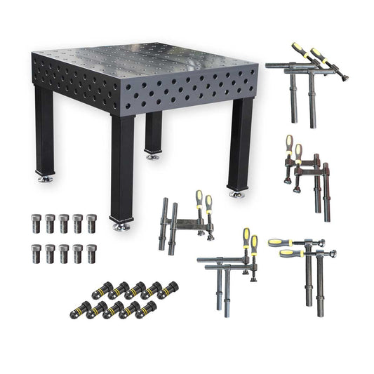 3D Schweißtisch PROFI D28 Plasmanitriert | 1000x1000x200x25mm + 30tlg. Werkzeugsatz