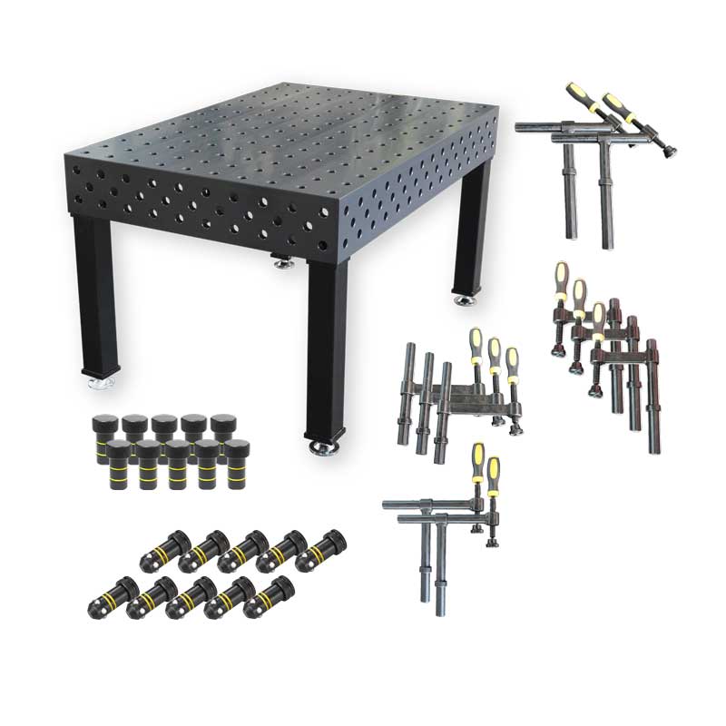 3D Schweißtisch PROFI D28 Plasmanitriert | 1500x1000x200x25mm + 30tlg. Werkzeugsatz