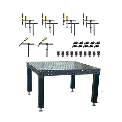 3D Schweißtisch PROFI D16 Plasmanitriert – 1200×1200×100 mm | 12 mm stark + 30-tlg. Werkzeugsatz