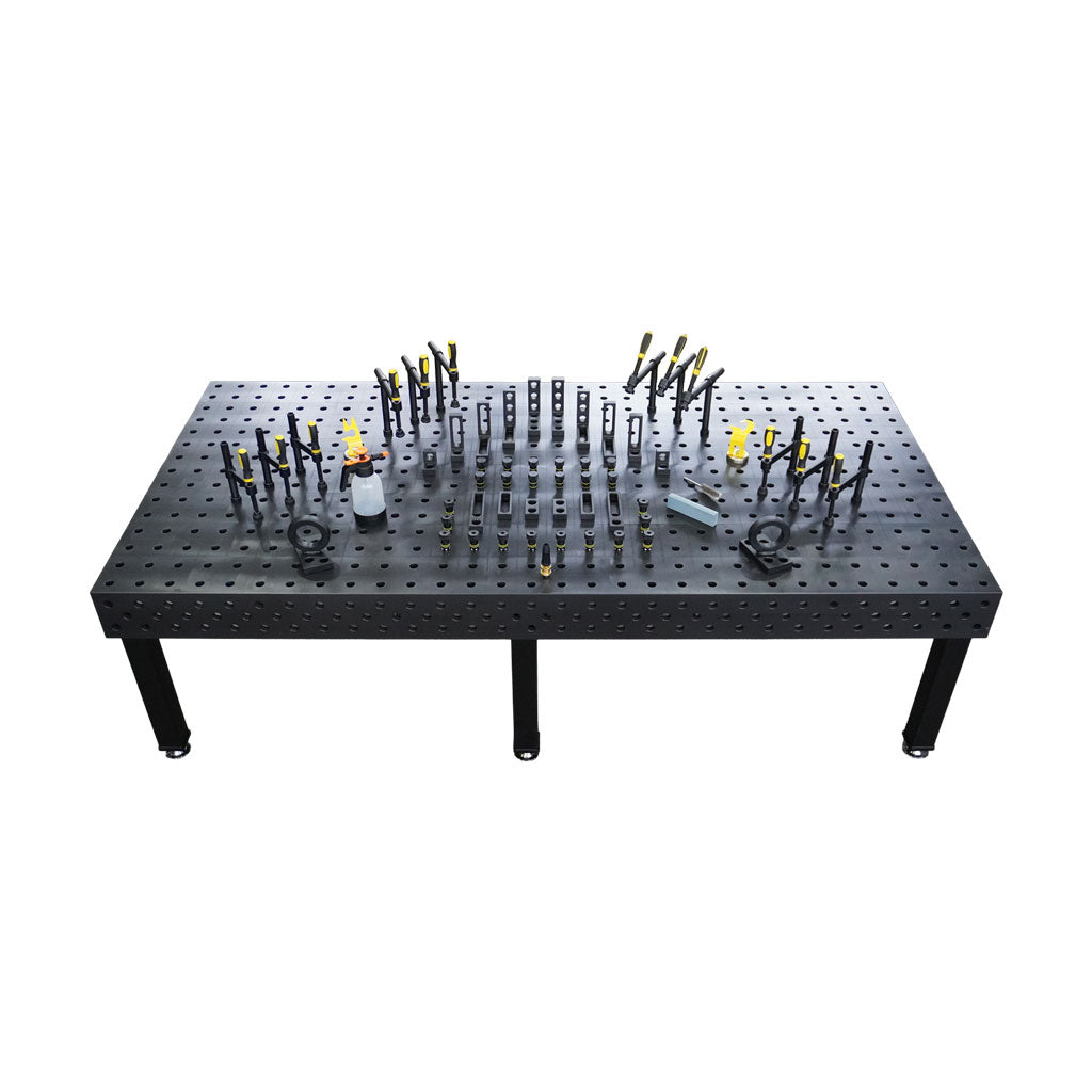 3D Schweißtisch PROFI Ø28 Plasmanitriert
3000 × 1500 × 200 mm | 25 mm
inkl. 60-tlg. PROFI Set D28×50 mm