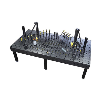 3D Schweißtisch PROFI Ø28 Plasmanitriert – 3000×1500×200mm | 25mm mit 80-tlg. PROFI Set D28×50mm