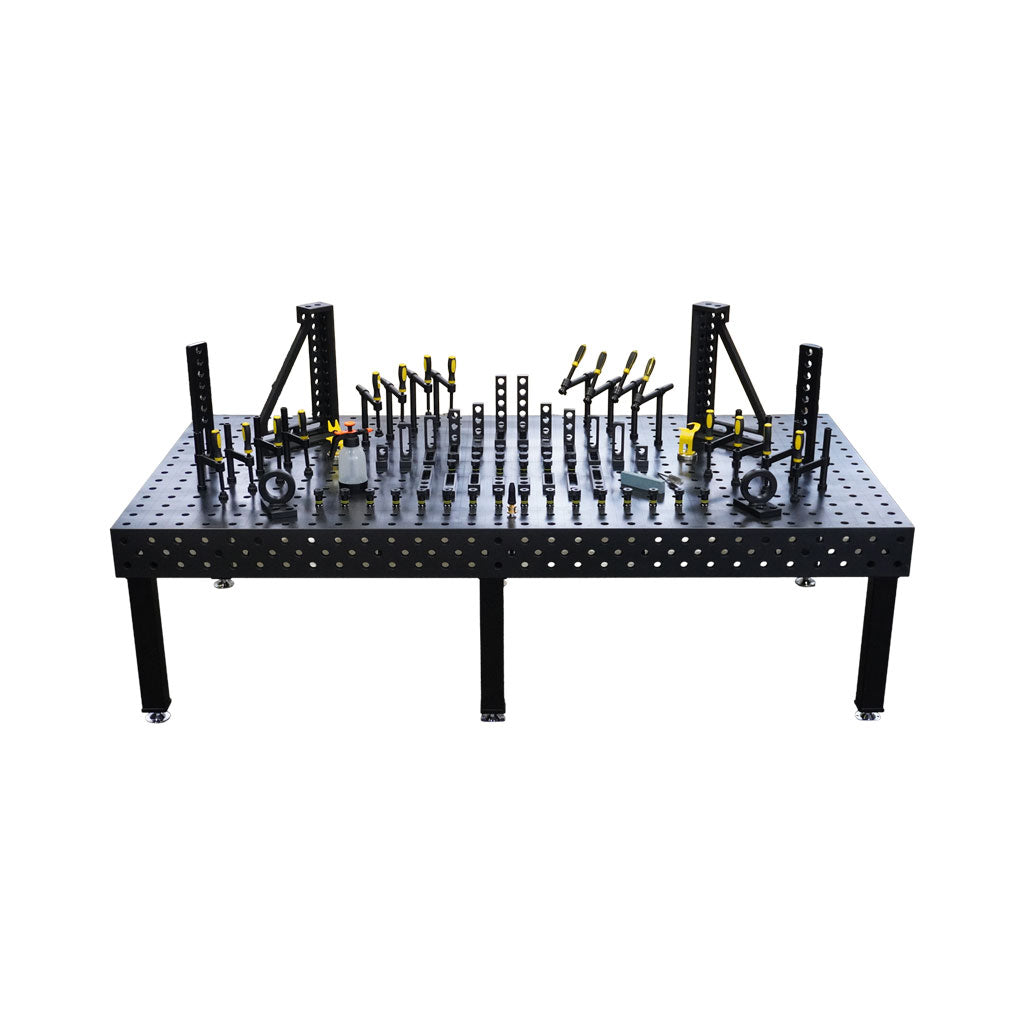 3D Schweißtisch PROFI Ø28 Plasmanitriert – 3000×1500×200mm | 25mm mit 80-tlg. PROFI Set D28×50mm