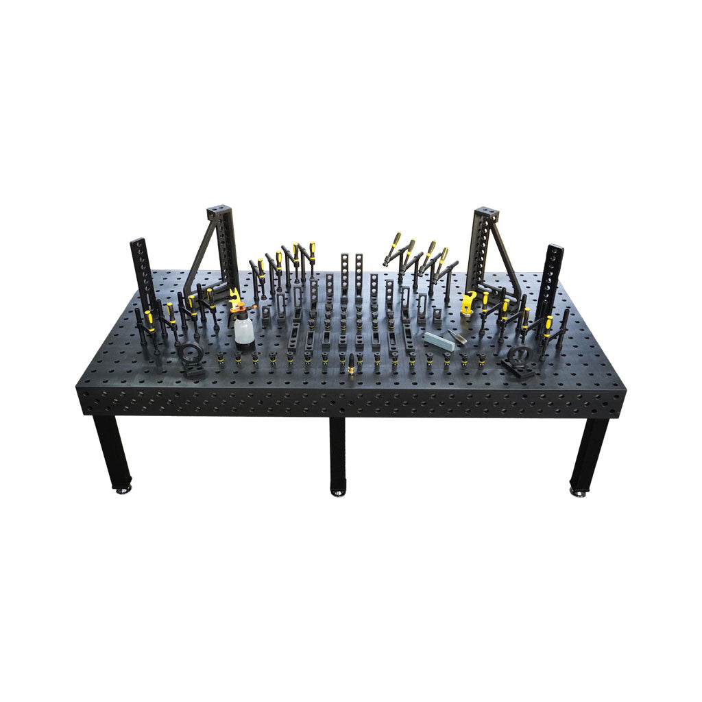 3D Schweißtisch PROFI Ø28 Plasmanitriert – 3000×1500×200mm | 25mm mit 80-tlg. PROFI Set D28×50mm