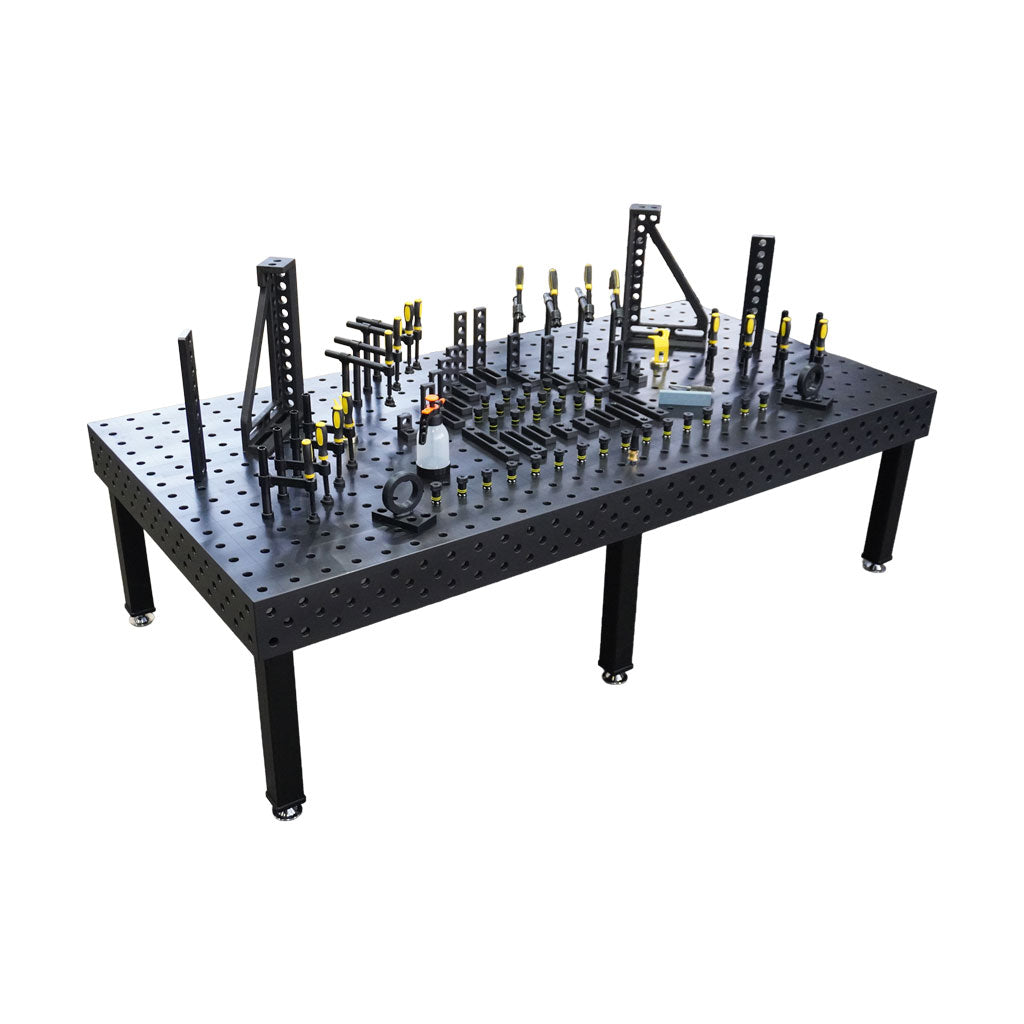 3D Schweißtisch PROFI Ø28 Plasmanitriert – 3000×1500×200mm | 25mm mit 80-tlg. PROFI Set D28×50mm