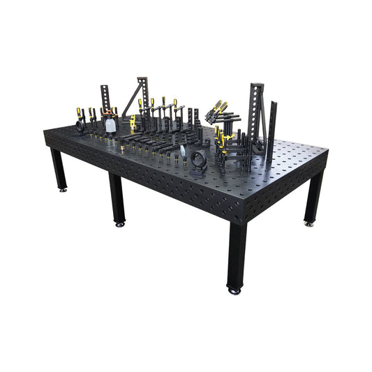 3D Schweißtisch PROFI Ø28 Plasmanitriert – 2000×1000×200mm | 25mm mit 80-tlg. PROFI Set D28×50mm