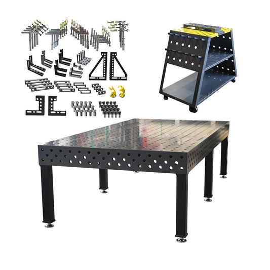 3D Schweißtisch PROFI D28 Plasmanitriert | 3000x1500x200x25mm + 93-tlg. Werkzeugsatz + Werkzeugwagen D28 (optional)