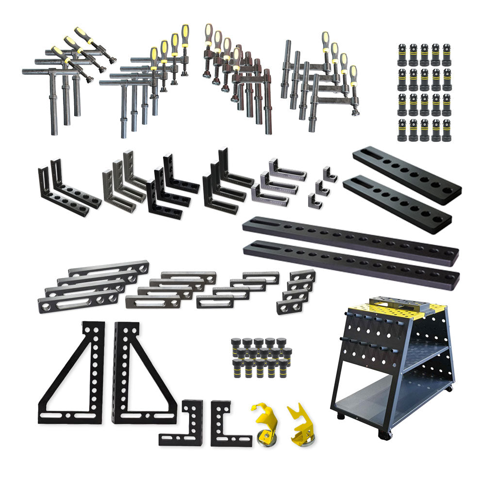 93-teiliges Werkzeug-Set D28 – Profi-Spanntechnik für Schweißtische + Werkzeugwagen System D28