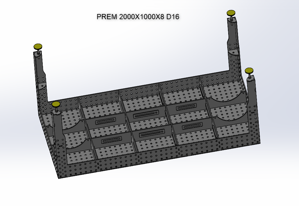 3D Schweißtisch PREMIUM D16 | 2000x1000x150x8mm