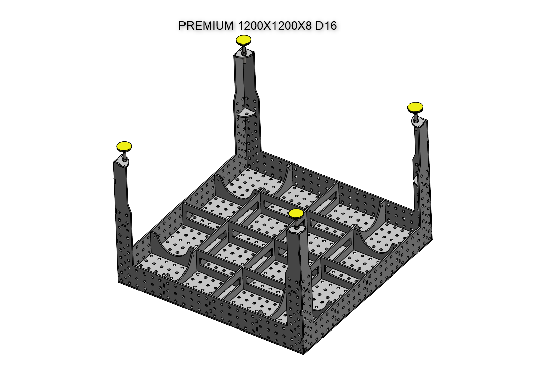 3D Schweißtisch D16 PREMIUM | 1200x1200x150x8mm