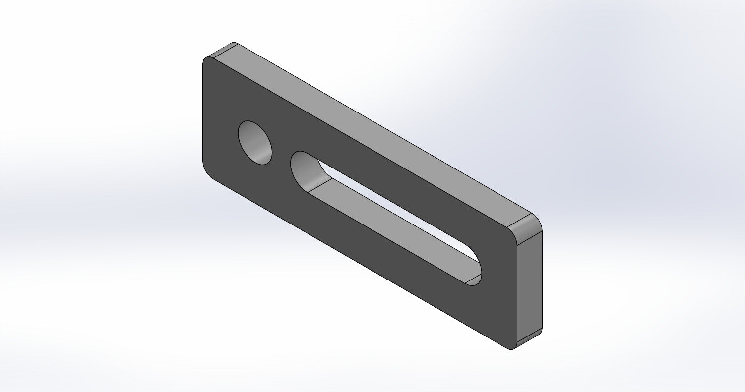 Universalanschlag Premium - 1x Rundloch + 1x Langloch - 150x50x12mm