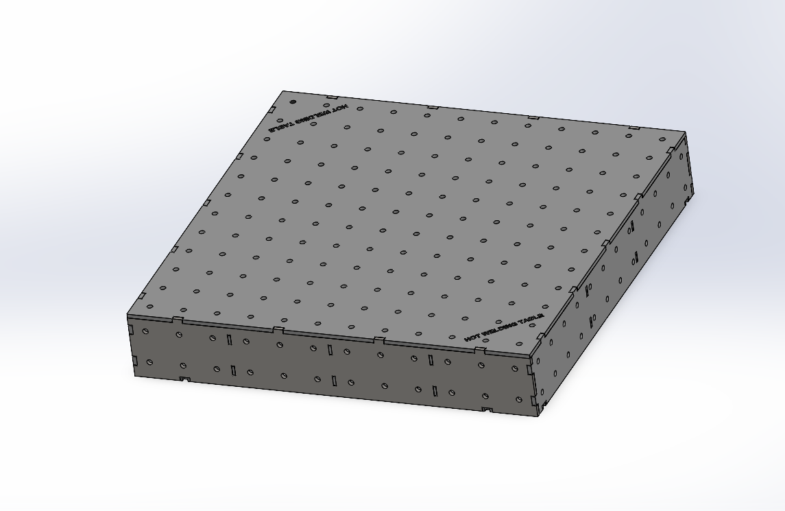 Work-Pro D16 Schweißtisch 1200 × 1200 mm mit Standard-Lochraster und 200 mm Seitenhöhe