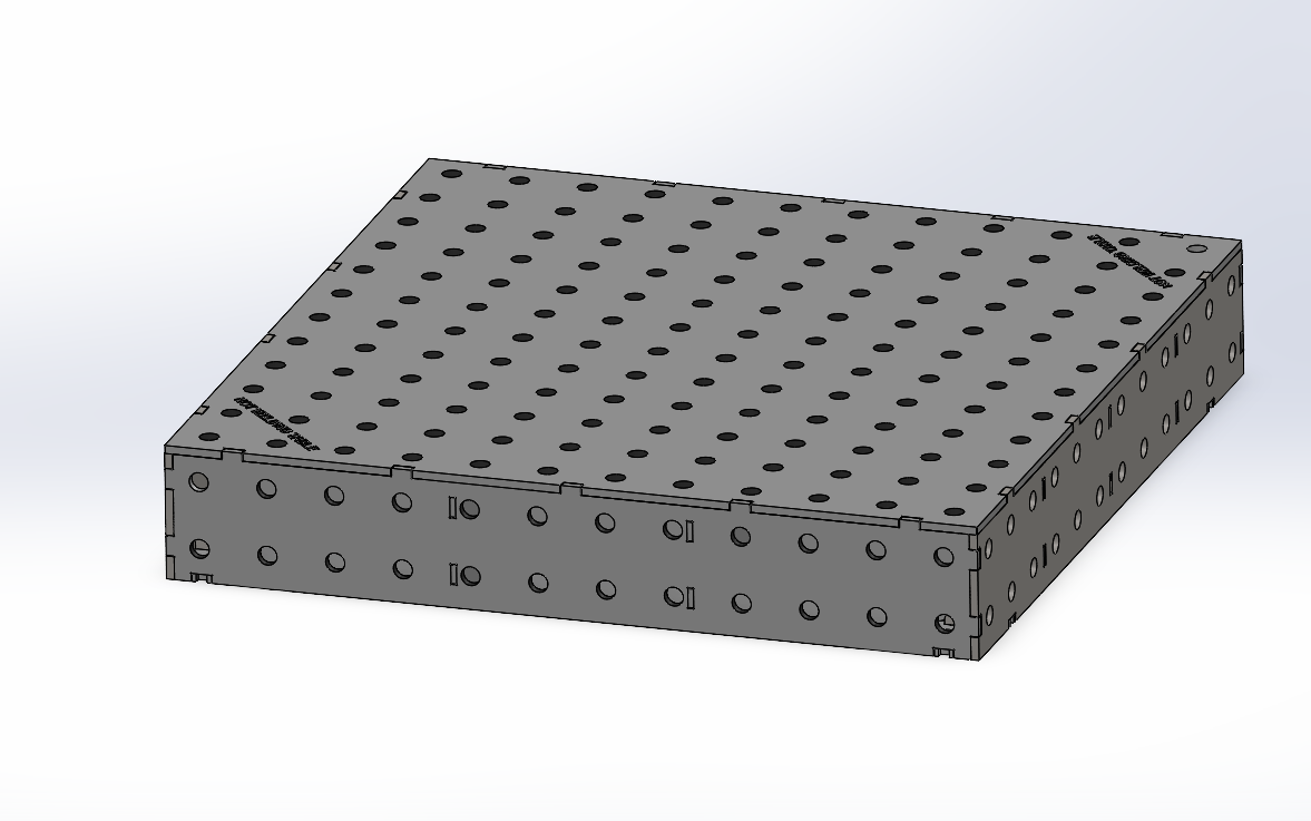 Work-Pro D28 Schweißtisch 1200 × 1200 mm mit Lochraster und 200 mm hohen Seitenflächen