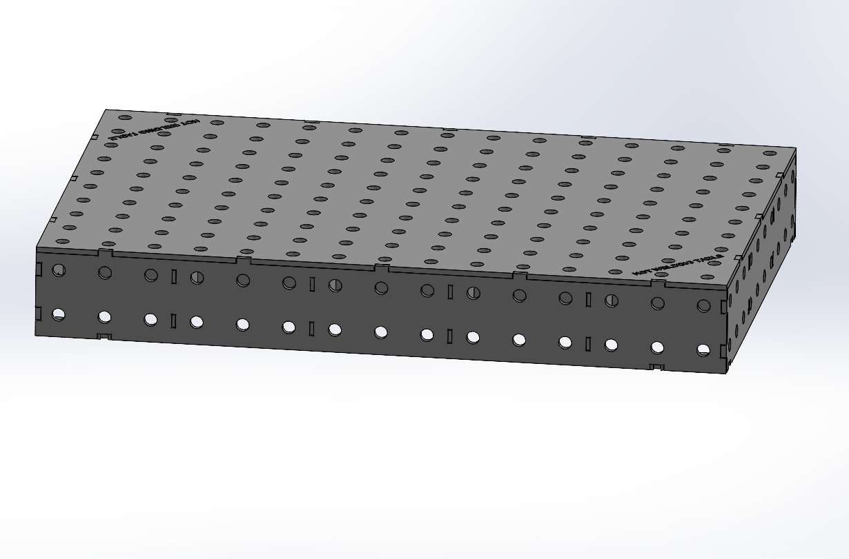 Work-Pro D28 Schweißtisch 1500 × 1000 mm mit Lochraster und 200 mm hohen Seitenflächen