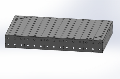 Work-Pro D28 Schweißtisch 1500 × 1000 mm mit Lochraster und 200 mm hohen Seitenflächen