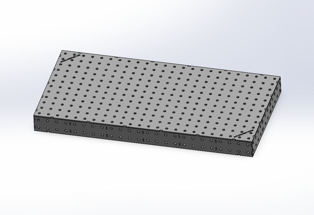 Work-Pro D28 Schweißtisch 2400 × 1200 mm mit Lochraster und 200 mm hohen Seitenflächen