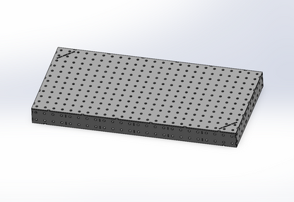 Work-Pro D28 Schweißtisch 2400 × 1200 mm mit Lochraster und 200 mm hohen Seitenflächen