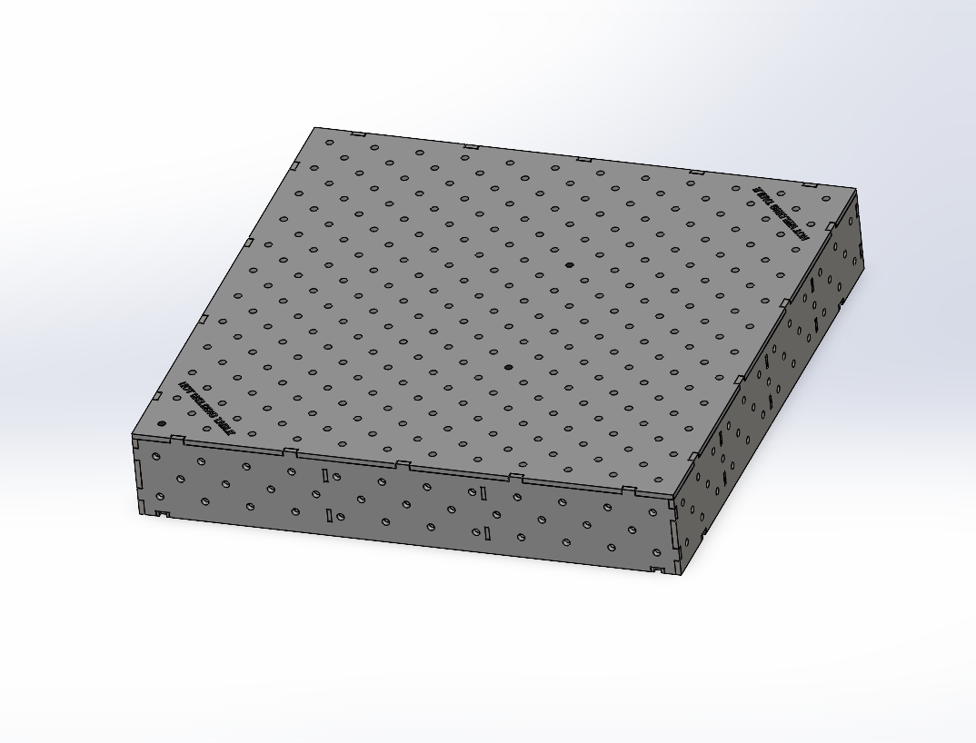 3D-Schweißtisch Work-Pro D16 1200 × 1200 × 200 mm mit 12-mm-Platte in Perspektivansicht
