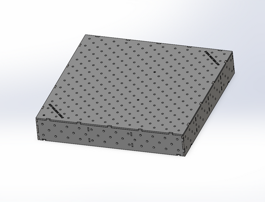 3D-Schweißtisch Work-Pro D16 1200 × 1200 × 200 mm mit 12-mm-Platte in Perspektivansicht