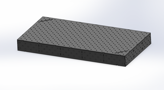 3D-Schweißtisch Work-Pro D16 2000 × 1000 × 200 mm mit 12-mm-Platte in Perspektivansicht