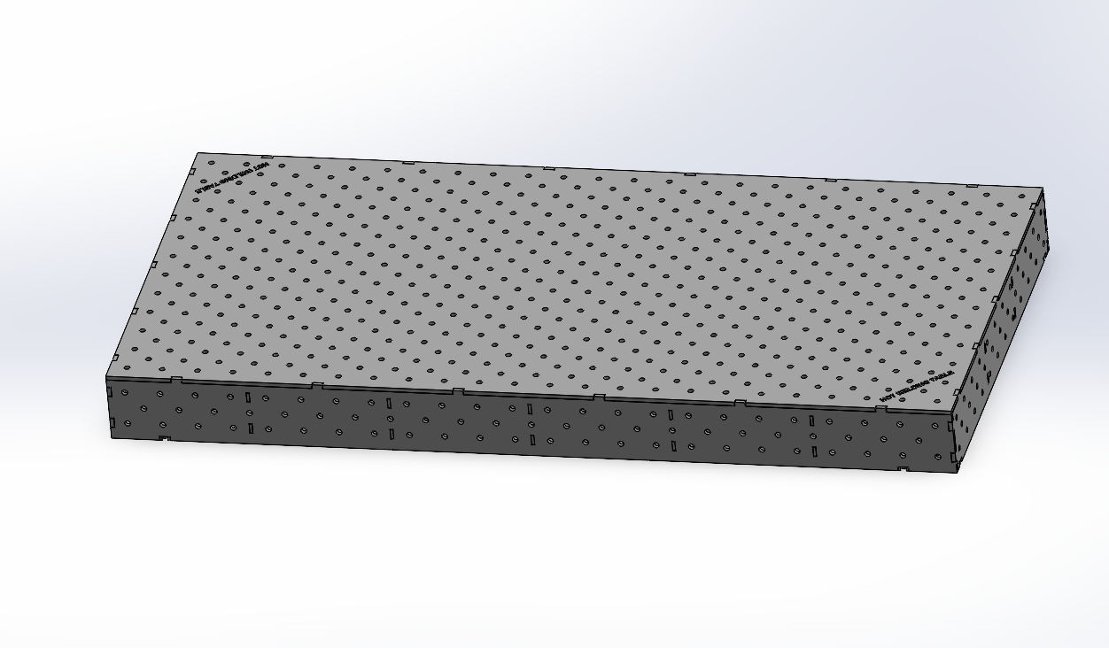 3D-Schweißtisch Work-Pro D16 2400 × 1200 × 200 mm mit 12-mm-Platte in Perspektivansicht