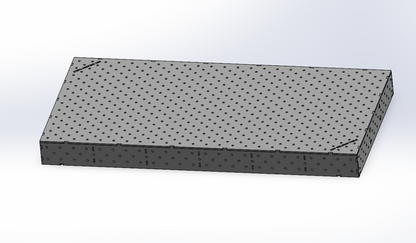 3D-Schweißtisch Work-Pro D16 2400 × 1200 × 200 mm mit 12-mm-Platte in Perspektivansicht