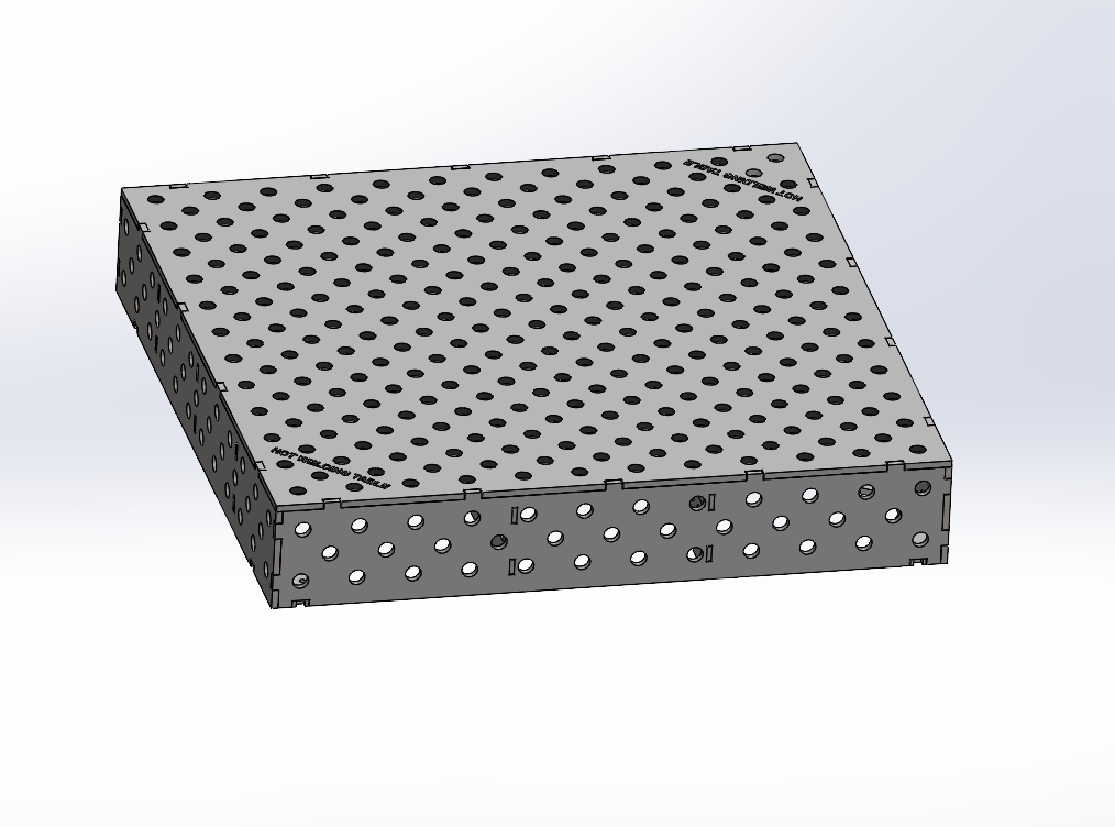 3D-Schweißtisch Work-Pro D28 1200 × 1200 × 200 mm mit 12-mm-Platte in Perspektivansicht