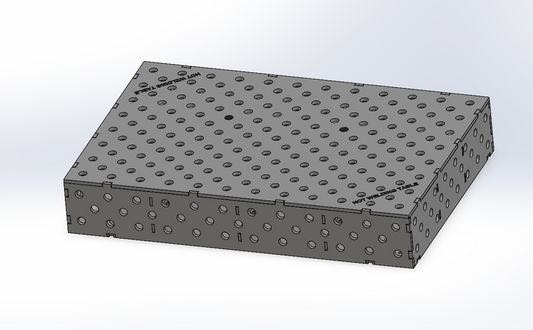 3D-Schweißtisch Work-Pro D28 1200 × 800 × 200 mm mit 12-mm-Platte in Perspektivansicht