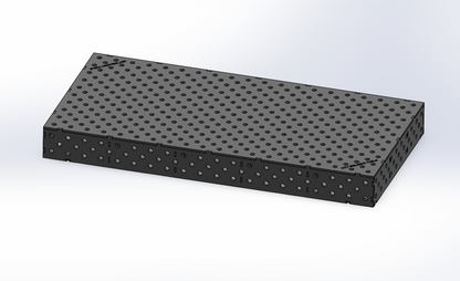 3D-Schweißtisch Work-Pro D28 2000 × 1000 × 200 mm mit 12-mm-Platte in Perspektivansicht