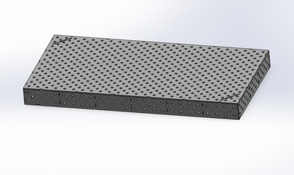 3D-Schweißtisch Work-Pro D28 2400 × 1200 × 200 mm mit 12-mm-Platte in Perspektivansicht