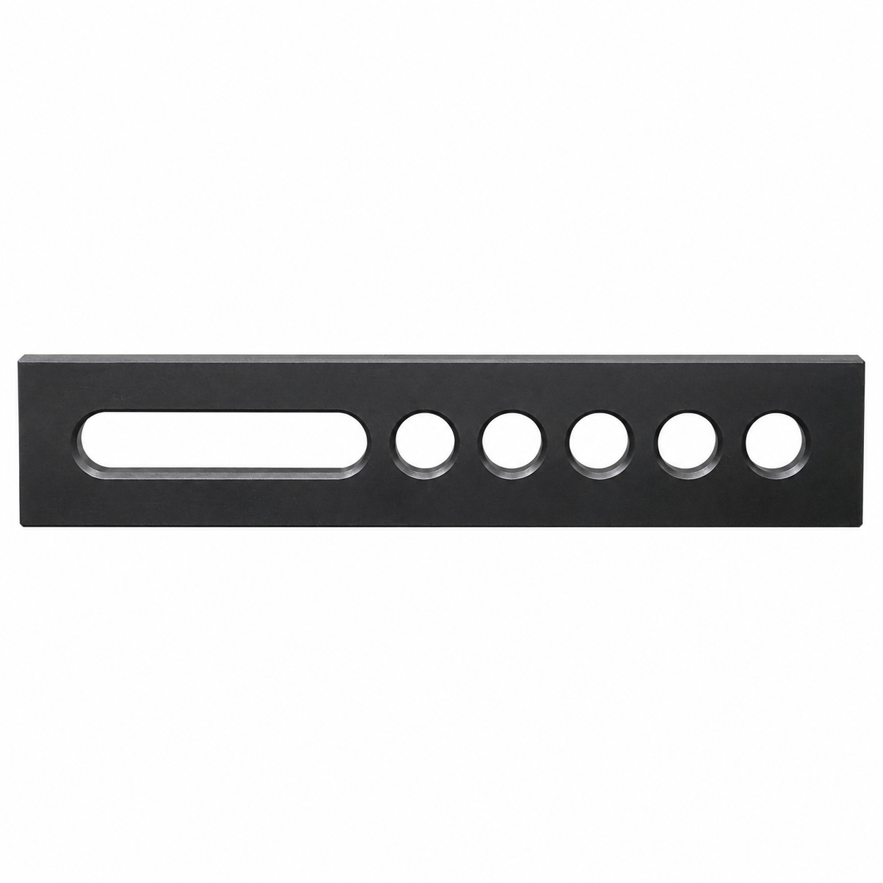 Universal-Anschlag D16 240×50×12 mm mit Langloch und fünf Rundlöchern