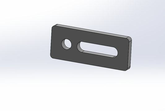 Universal-Anschlag D16 | 125x50mm - 1x Rundloch + 1x Langloch